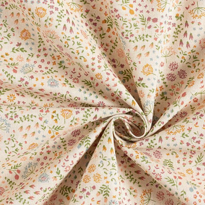 Decor Fabric Half Panama Floral Meadow – natural,  image number 5