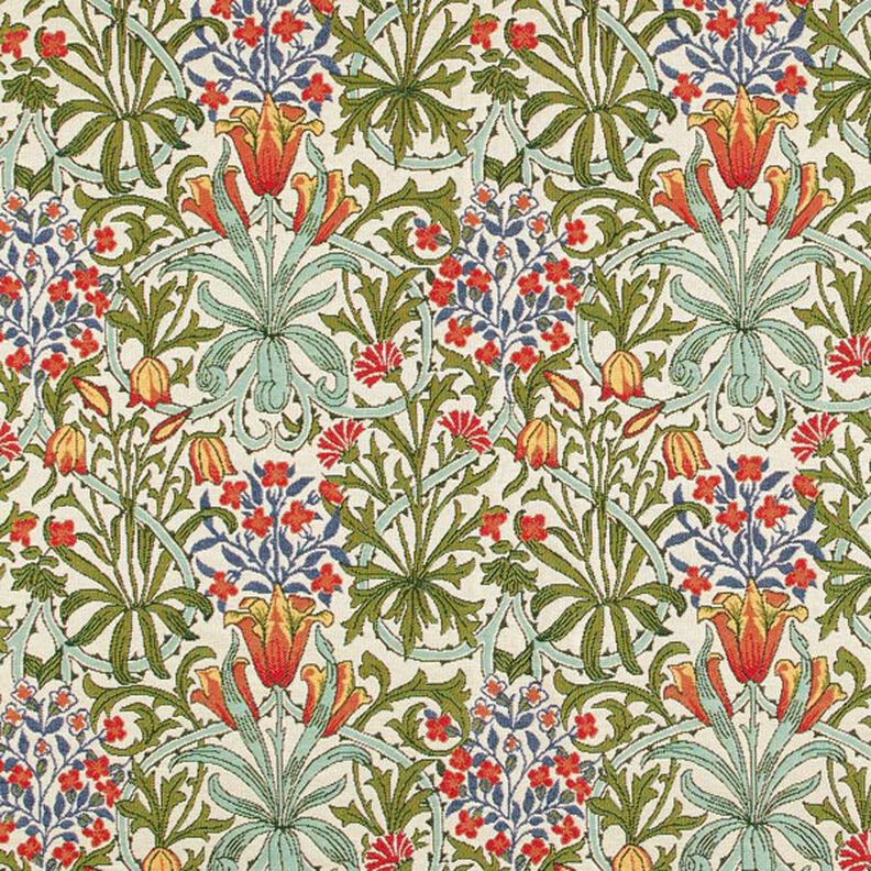 Decor Fabric Tapestry Fabric floral art nouveau motif – cream/light green,  image number 1