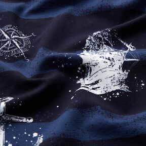 Cotton Jersey Anchors and ships | Glitzerpüppi – navy blue, 