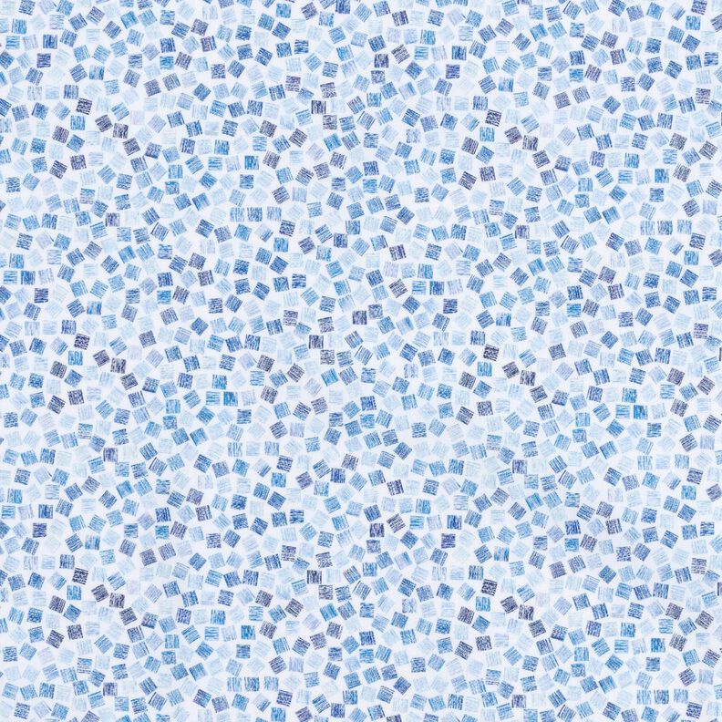 Poplin abstract cubes – white/royal blue,  image number 1