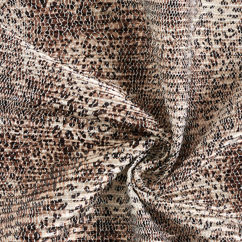 pleated leopard print pattern satin – light beige,  image number 3