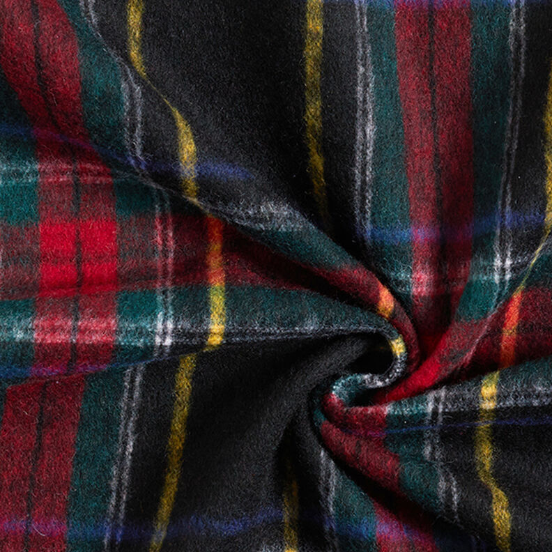 tartan new wool blend coat fabric – black/red, image size:792x792