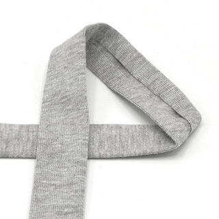 Bias binding Cotton Jersey Mottled [20 mm] – light grey, 