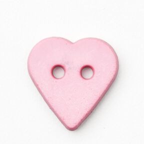 Heart-shaped button [Ø 15 mm] – pink, 