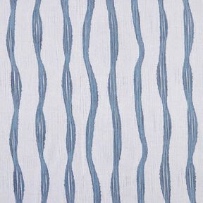 Decor Fabric Half Panama wavy stripes – blue, 