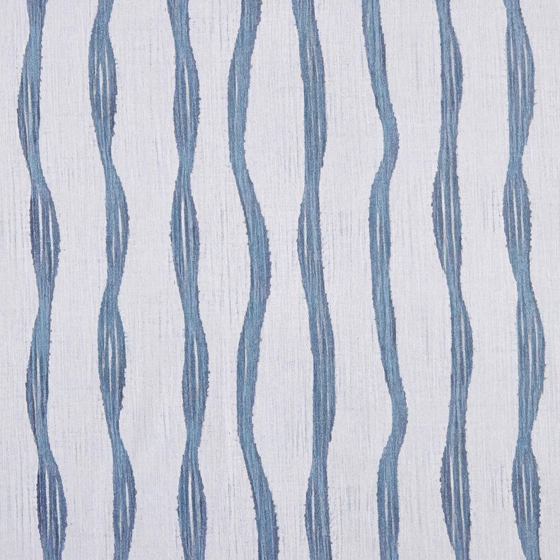 Decor Fabric Half Panama wavy stripes – blue, image number 1