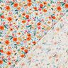 viscose fabric flower meadow digital print – white/orange,  thumbnail number 4