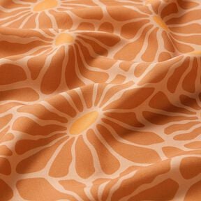 Viscose Poplin Flowers &ndash; cinnamon/caramel, 