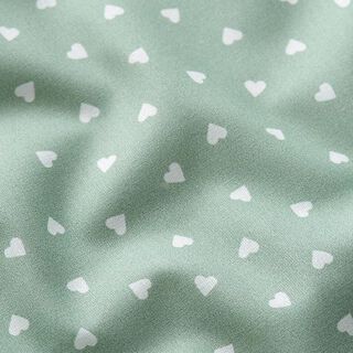 Scattered hearts organic cotton poplin – reed, 