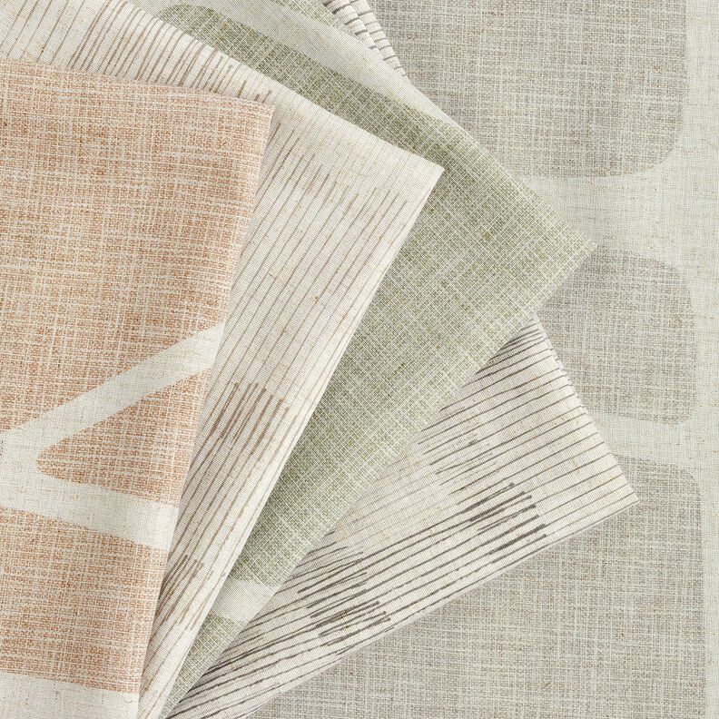 Curtain Fabric Linen Blend Shapes – chestnut/natural, image number 5