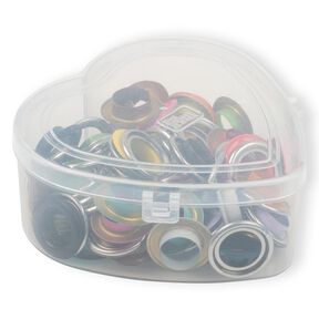 Eyelets with discs, in heart box [14 mm] | Prym – red, 