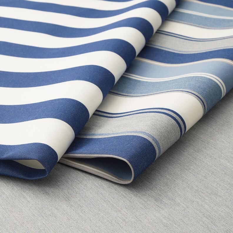 Outdoor Fabric Canvas Blurred Stripes – indigo/ivory,  image number 5
