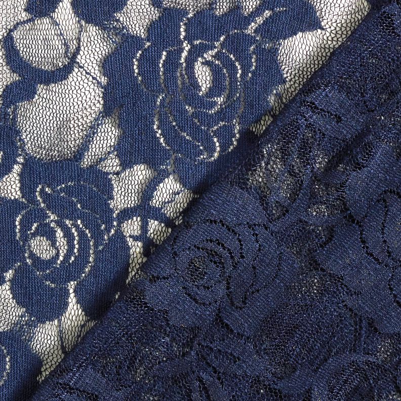 Soft Mesh Lace roses – navy blue,  image number 4