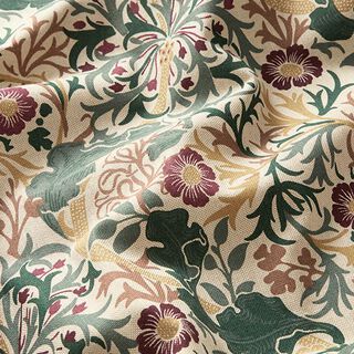 Decor Fabric Half Panama ornate flowers – natural, 