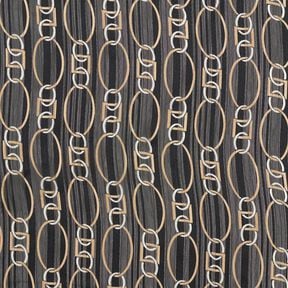 Glitter pinstripe chain links chiffon – black/white, 