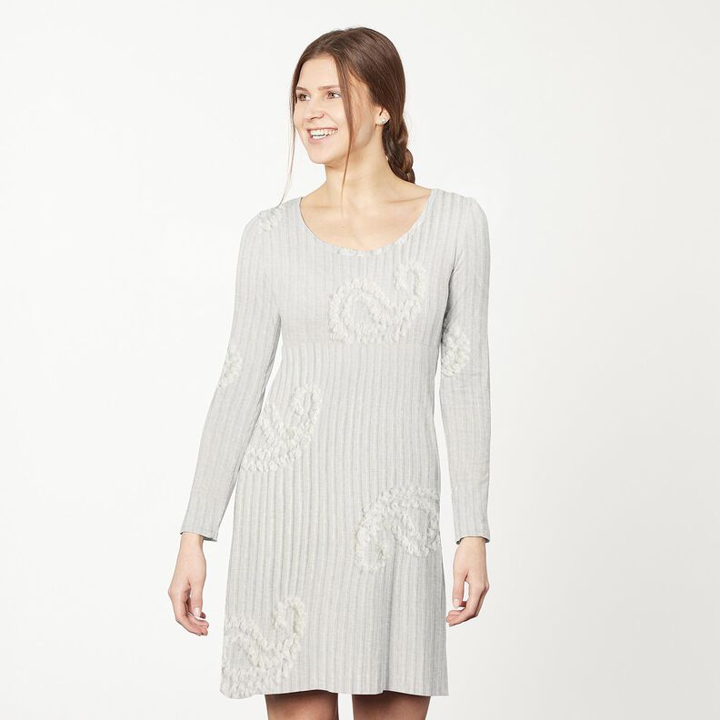 Ribbed Knit paisley effect – ivory,  image number 5