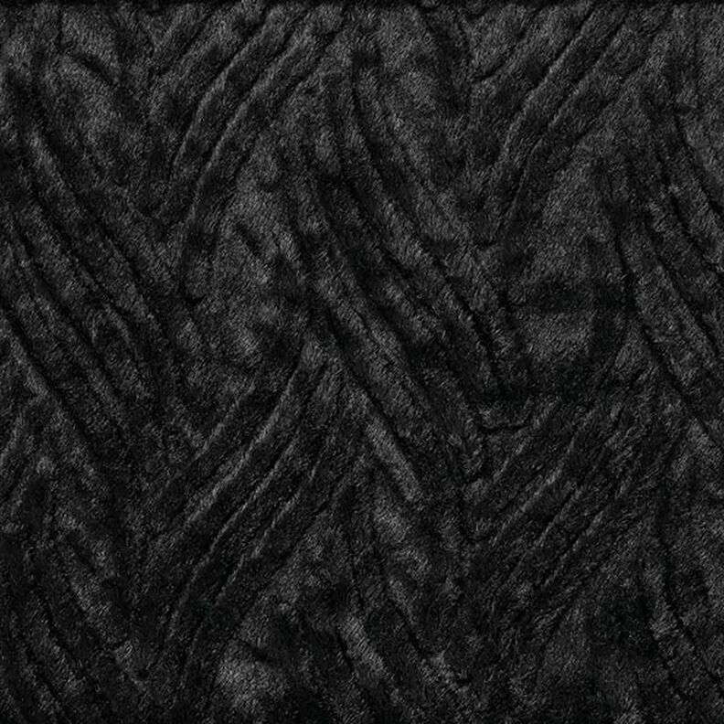 Faux Fur wavy lines – black,  image number 1