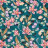 Decor Velvet elegant flowers &ndash; petrol/pink,  thumbnail number 1