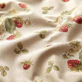 Decor Fabric Half Panama Strawberries – carmine/natural, 