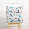 Cotton Cretonne underwater animals – white/aqua blue,  thumbnail number 7