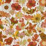 Decor Fabric Panama colourful flowers – cream/terracotta,  thumbnail number 1
