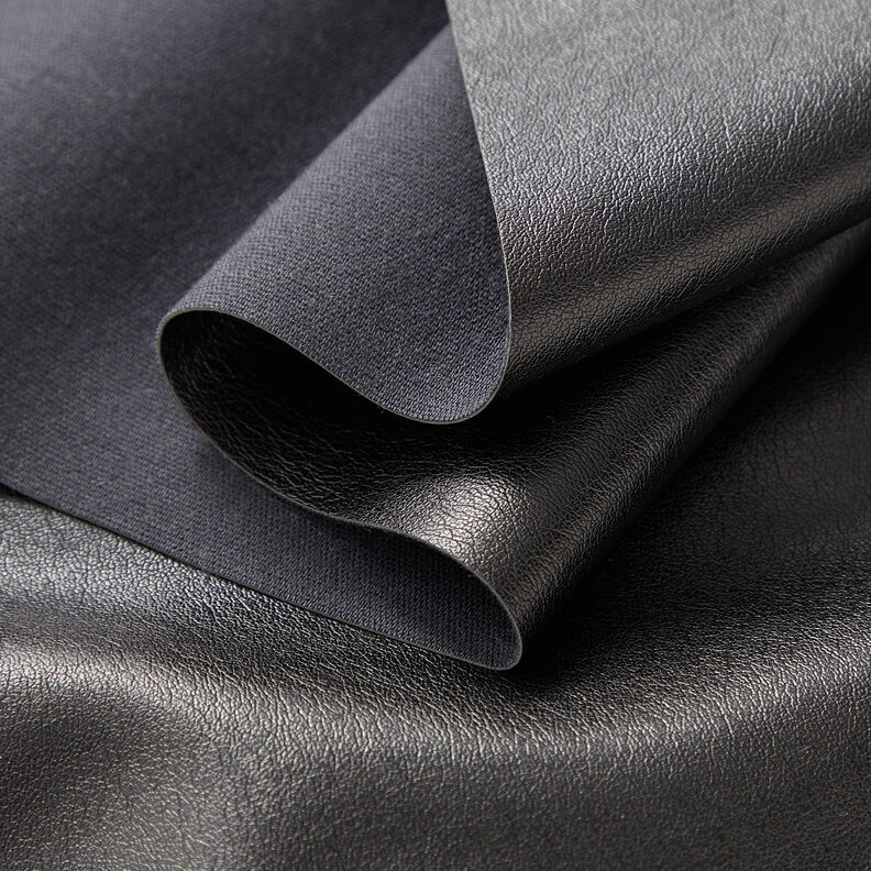 Plain lightweight faux leather – black,  image number 3