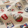 Decor Fabric Half Panama Asian snacks – natural/blue,  thumbnail number 2