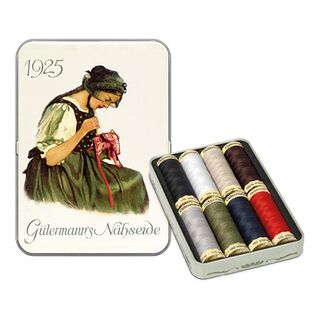 1925 Nostalgic Box Sew-All Thread Set [ 100m | 8 pieces | 13 x 9 x 2 cm ] | Gütermann creativ, 