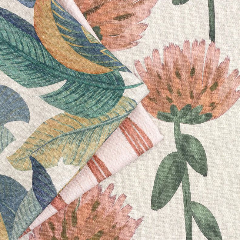 Decor Fabric Half Panama wavy stripes – red/rosé, image number 5