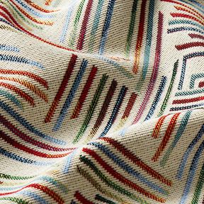 Decor Fabric Tapestry Fabric Zigzag Lines – light beige/blue, 