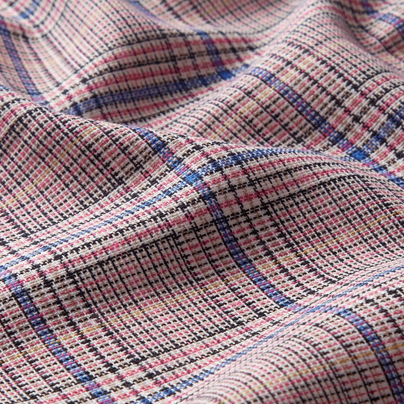 Cotton Blend fine check print – intense pink/royal blue,  image number 2