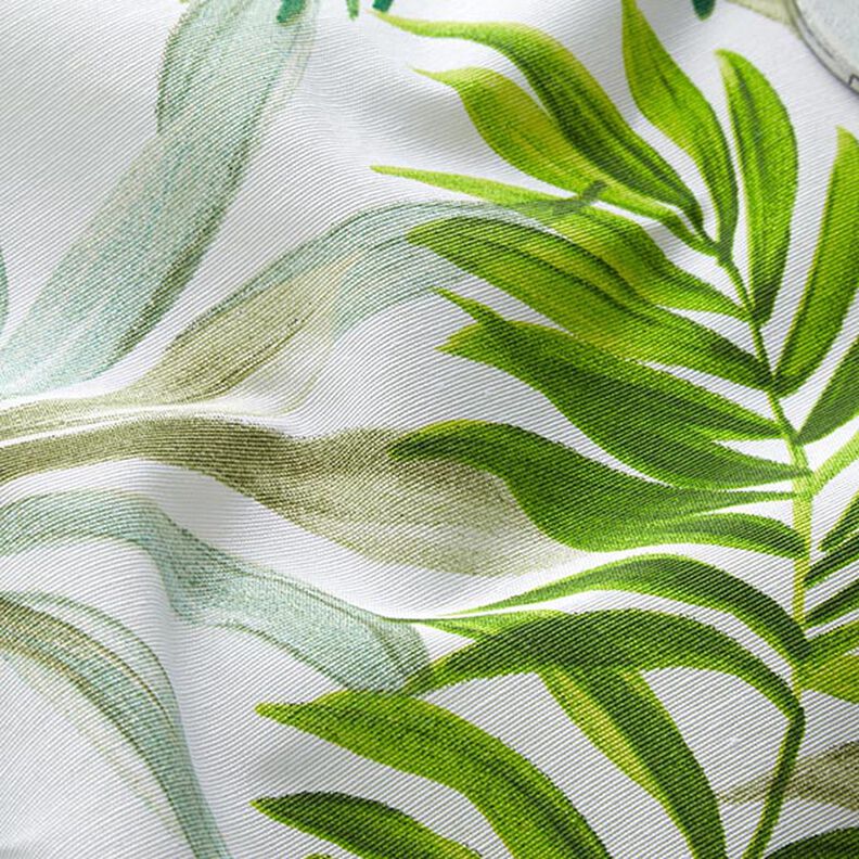 Decorative fabric Canvas Exotic leaves – green/white,  image number 2