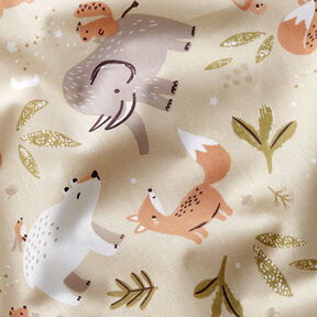Cotton Poplin animals from all over the world – natural, 