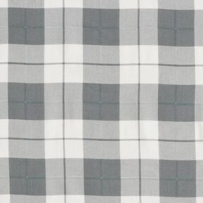 Checked fine cotton fabric – light grey/white, 