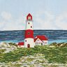 Decorative Panel Tapestry Fabric Lighthouse – light blue/red,  thumbnail number 1