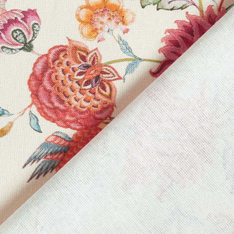 Decor Fabric Canvas abstract dahlias – cream/hollyhock, image number 4