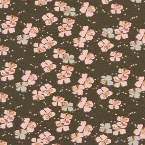 Cotton Jersey cute little flowers – khaki, 