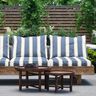 Outdoor Fabric Canvas fine stripes – offwhite/blue grey,  thumbnail number 6
