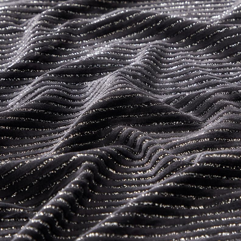 Nicky Velour Glitter Stripes – black/metallic silver, image number 2