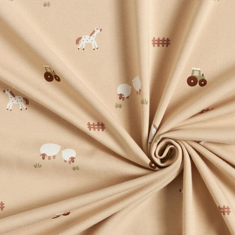 Cotton Jersey farmyard – almond, image number 3