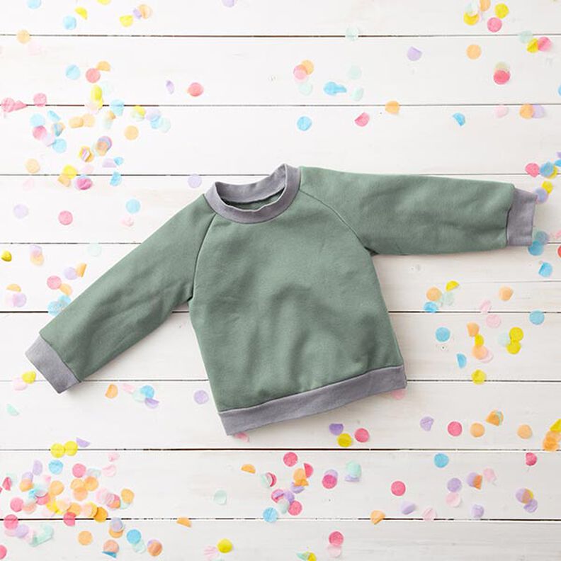 Light Cotton Sweatshirt Fabric Plain – reed, image number 7