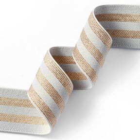 Striped Elastic [40 mm] – light grey/gold, 