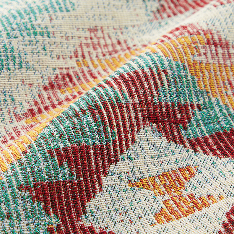 Decor Fabric Tapestry Fabric Ethno Diamonds – light turquoise/light beige,  image number 2