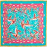Beachwear Panel Pareo Peacocks and Flowers – aqua blue/intense pink,  thumbnail number 1