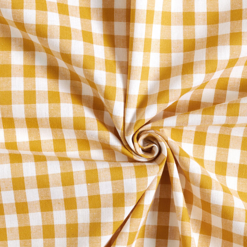 Cotton Vichy check 1 cm – mustard/white,  image number 3