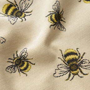 Decor Fabric Tapestry Fabric swarm of bees – light beige/yellow, 