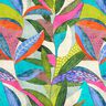 Decor Fabric Half Panama tropical leaves – orange/dark green,  thumbnail number 1