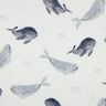 Waffle Piqué Whales Digital Print | Poppy Fabrics – ivory/blue grey,  thumbnail number 1