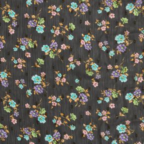 Crepe Chiffon flowers and gold drops – black/metallic gold, 