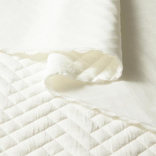 Quilted jersey, plain herringbone – white,  image number 5